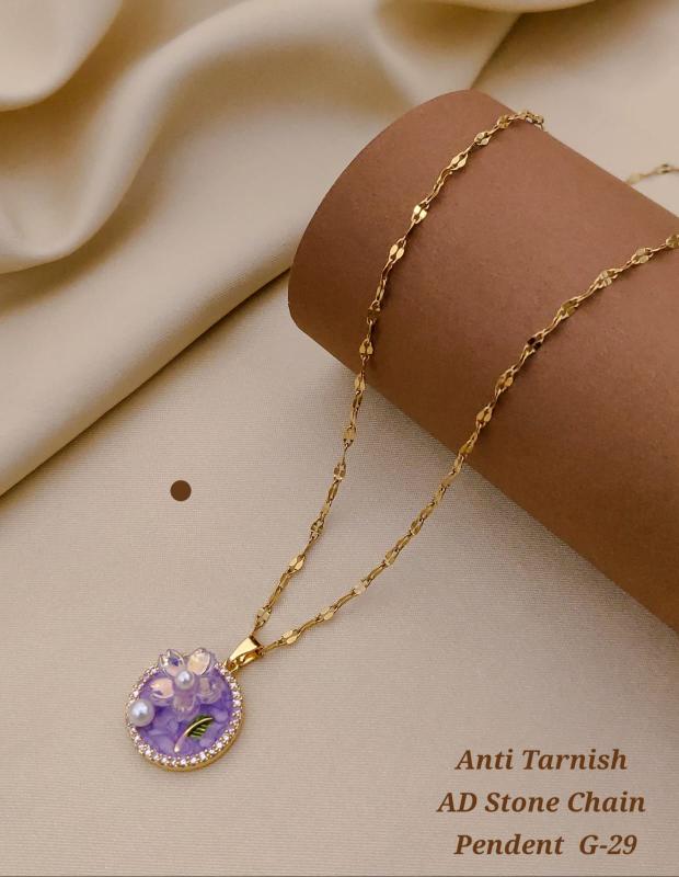 Anti tranish ad Stone chain pendent G 29 Imitation jewellery wholesale market in Pune